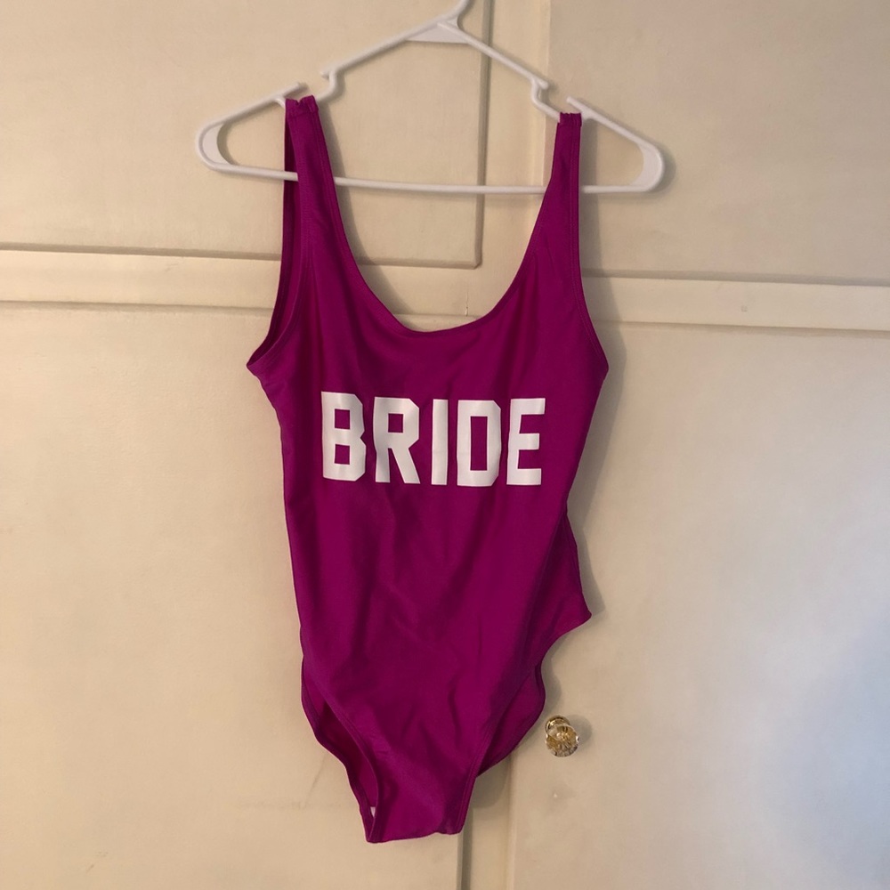 BRIDE bright pink one piece bathing suit!